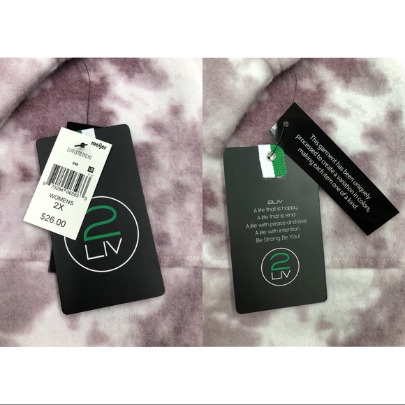 NWT 2LIV Wine Purple Tie Dye Hoodie - Picture 9 of 14